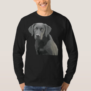 Black Labrador Retriever Dog Oil Painting T-Shirt