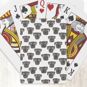 Black Labrador Retriever Dog Playing Cards