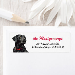 Black Labrador Retriever Dog Return Address