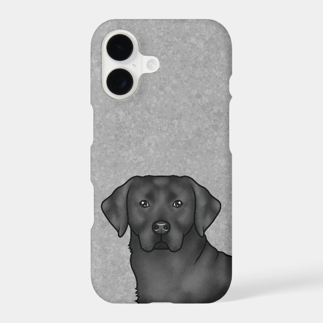 Black Labrador Retriever Head Dog Lover Grey (Back)