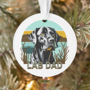 Black Labrador Retriever Lab Dad Ornament