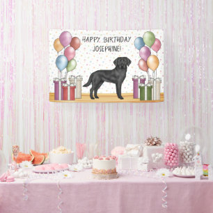 Black Labrador Retriever Lab Dog Colourful Birthda Banner