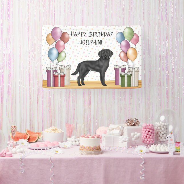 Black Labrador Retriever Lab Dog Colourful Birthda Banner (Party)