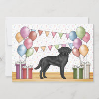 Black Labrador Retriever Lab Dog Colourful Birthda