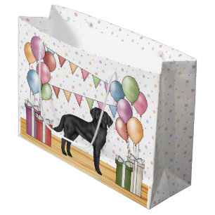 Black Labrador Retriever Lab Dog Colourful Birthda Large Gift Bag