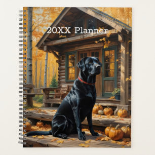 Black Labrador Retriever Log Cabin Autumn Planner