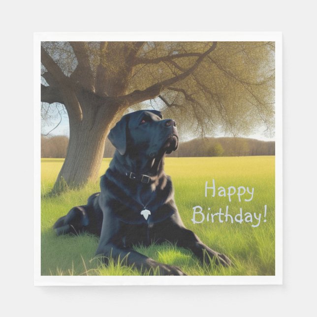 Black Labrador Retriever Napkin (Front)