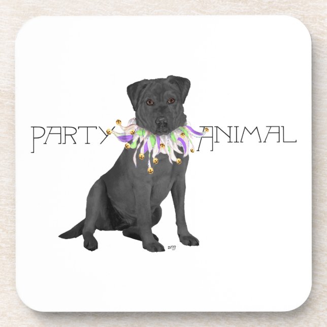 Black Labrador Retriever Party Coaster (Front)