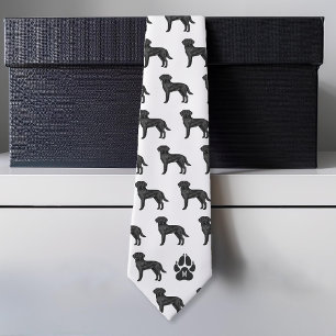 Black Labrador Retriever Pattern Custom Monogram Tie