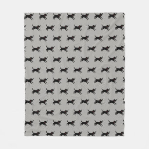 Black Labrador Retriever Pattern Fleece Blanket