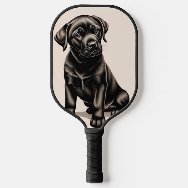 Black Labrador Retriever Pickleball Paddle (Front)