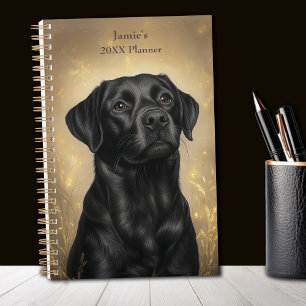 Black Labrador Retriever Portrait Personalised Planner
