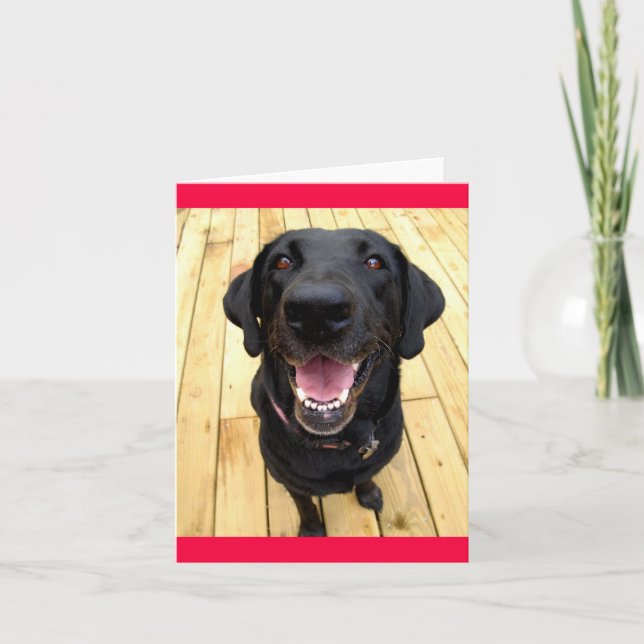 Black Labrador Retriever Puppy  Dog Blank Notecard (Front)