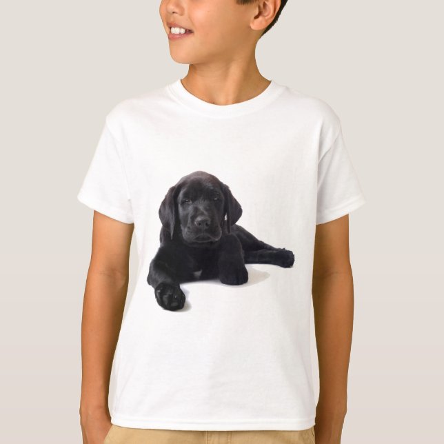 Black Labrador Retriever Puppy T-Shirt (Front)