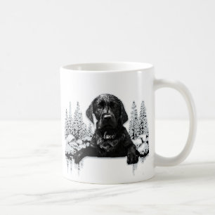 Black Labrador Retriever puppy T-Shirt Throw Pil Coffee Mug