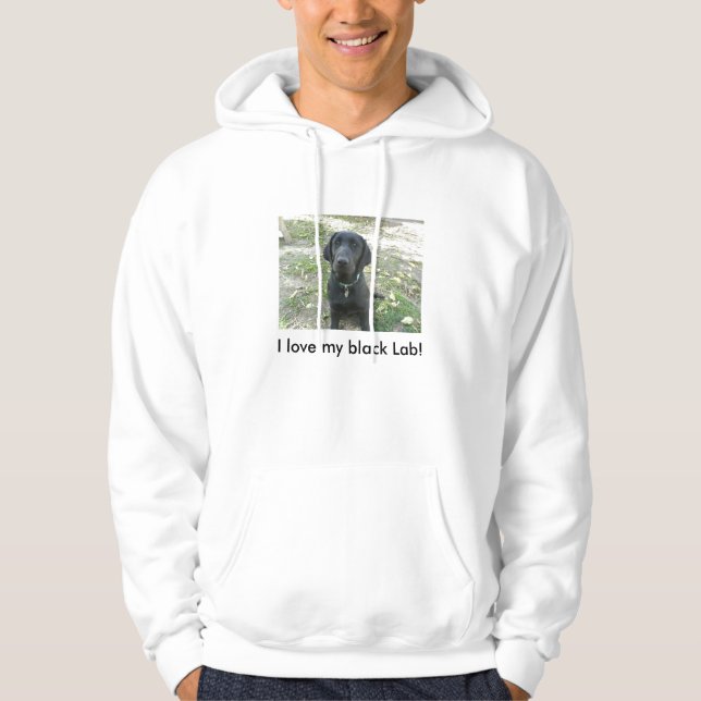Black labrador retriever pups hoodie (Front)
