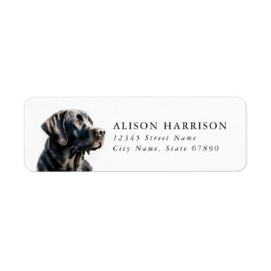 Black Labrador Retriever Return Address Labels
