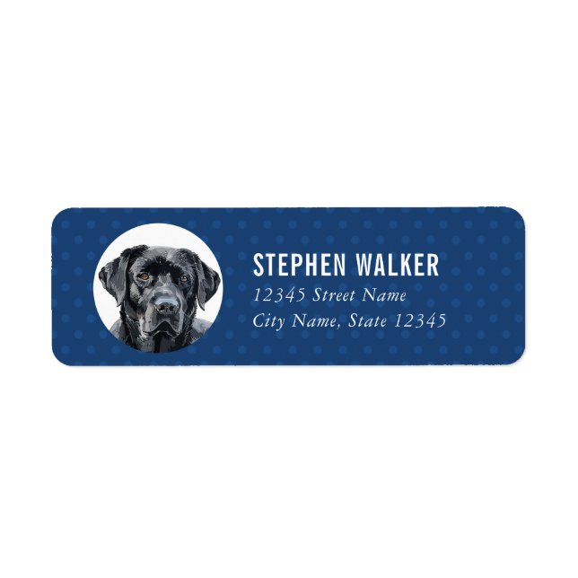 Black Labrador Retriever Return Address Labels (Front)