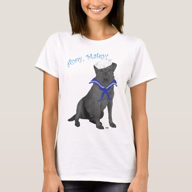 Black Labrador Retriever Sailor T-Shirt (Front)