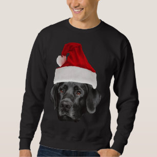 Black Labrador Retriever Santa Hat Sweatshirt