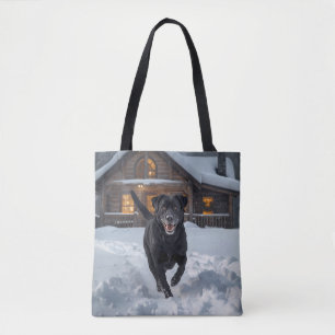Black Labrador Retriever Shoulder Tote Bag