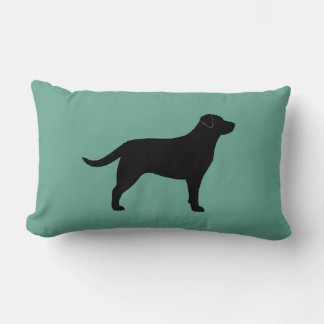Black Labrador Retriever Silhouette Decorative Lumbar Cushion