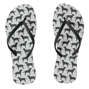 Black Labrador Retriever Silhouettes Pattern Jandals
