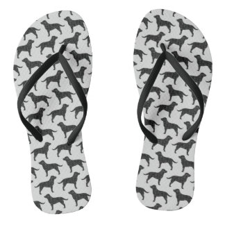 Black Labrador Retriever Silhouettes Pattern Jandals