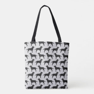 Black Labrador Retriever Silhouettes Pattern Tote Bag