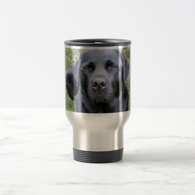 Black Labrador Retriever Travel Mug (Center)