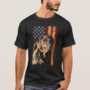 Black Labrador Retriever Usa Flag Black Lab T-Shirt