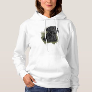 Black Labrador Retriever Watercolor Art Hoodie