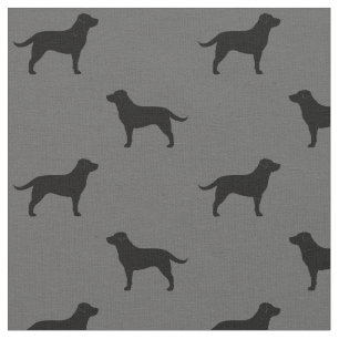 Black Labrador Retrievers Dog Silhouettes Pattern Fabric