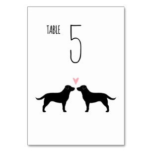 Black Labrador Retrievers Dogs Wedding Reception T Table Number