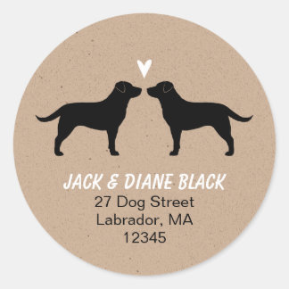 Black Labrador Retrievers Return Address Classic Round Sticker
