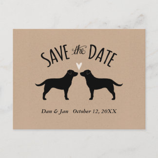 Black Labrador Retrievers Wedding Save the Date Announcement Postcard