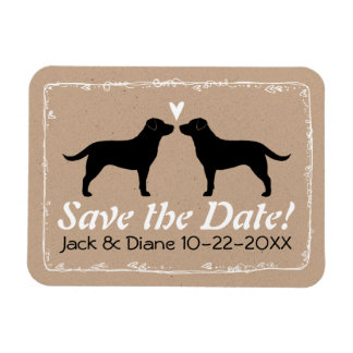 Black Labrador Retrievers Wedding Save the Date Magnet