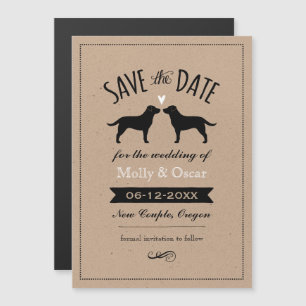 Black Labrador Retrievers Wedding Save the Date Magnetic Invitation