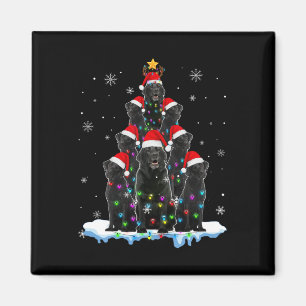 Black Labrador Santa Christmas Tree Lights Xmas Do Magnet