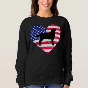 Black Labrador Silhouette And Us Heart Sweatshirt