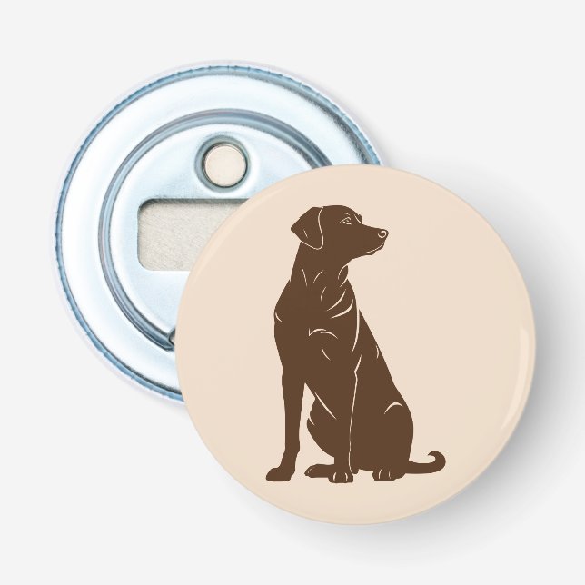 Black labrador silhouette illustration  bottle opener (Front)