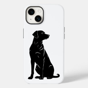 Black labrador silhouette illustration Case-Mate iPhone 14 case