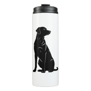 Black labrador silhouette illustration thermal tumbler