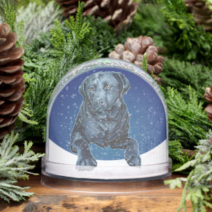 Black Labrador Snow Globe Custom Dog Snow Globe