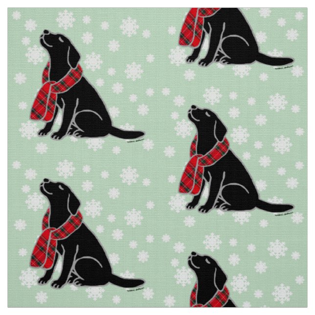 Black Labrador Tartan Scarf 2 Fabric (Swatch)