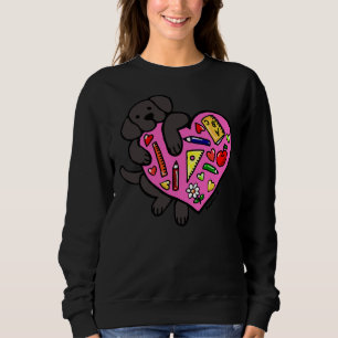 Black Labrador Teacher S Heart Sweatshirt