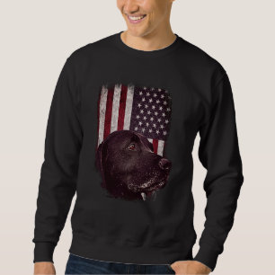 Black Labrador USA Flag Lab Dog Owner Sweatshirt