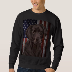 Black Labrador Usa Flag Lab Owner Duck Hunter Vint Sweatshirt