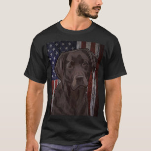 Black Labrador Usa Flag Lab Owner Duck Hunter Vint T-Shirt