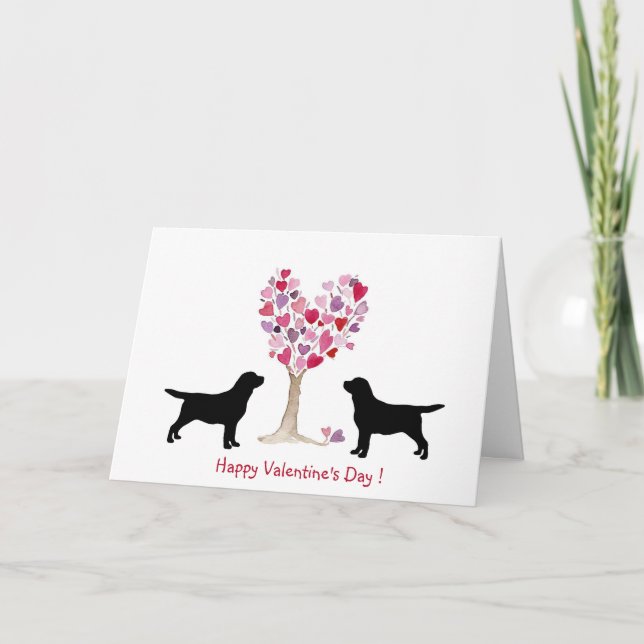Black Labrador Valentine Holiday Card (Front)